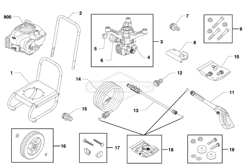 Briggs & Stratton pressure washer model 020635 replacement parts, pump breakdown, repair kits, owners manual and upgrade pump.